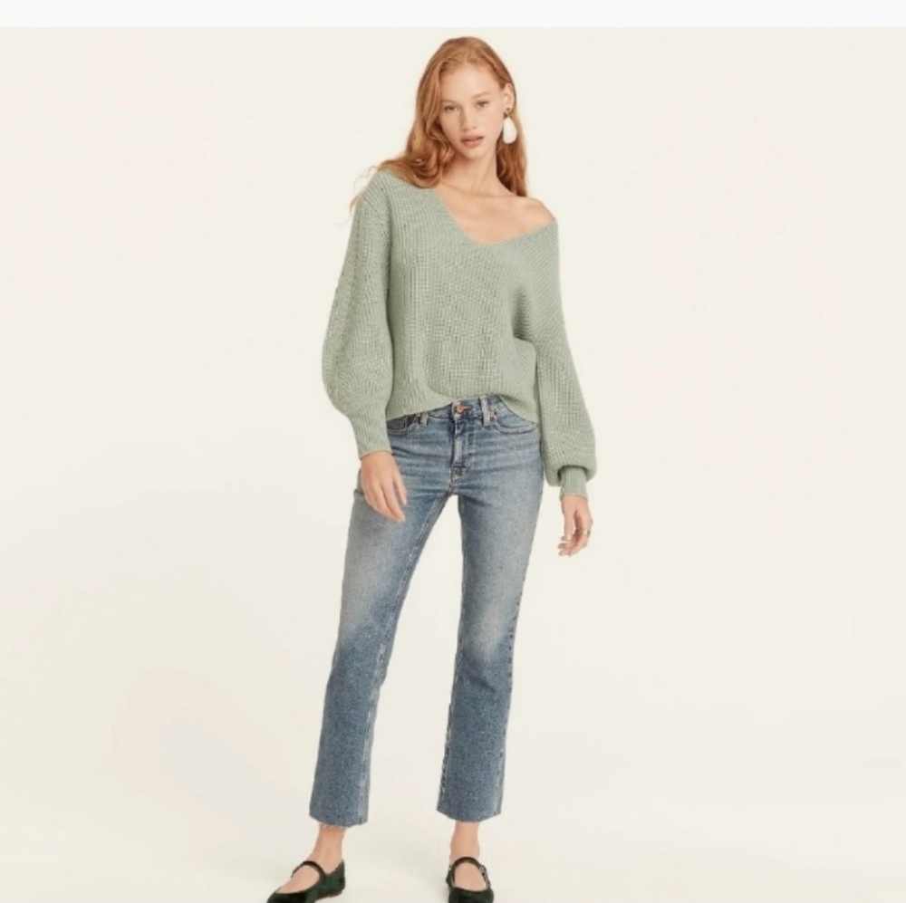 J crew billie Demi boot crop jeans raw hem